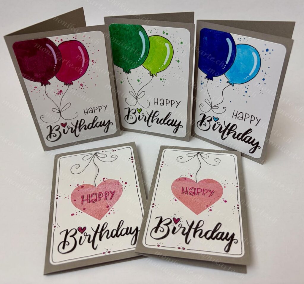 Happy Birthday Ballon/Herz (A7)